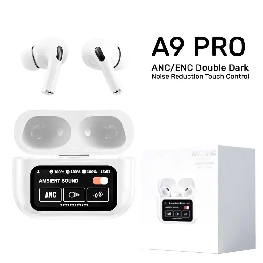 A9 Pro Earbuds with ANC & LED Display - Image 1