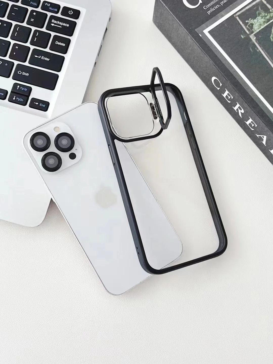 BLACK METAL AIR SKIN WITH CAMERA RING & CAMERA STAND - Image 2