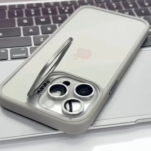 NATURAL TITANIUM METAL AIR SKIN WITH CAMERA RING & CAMERA STAND
