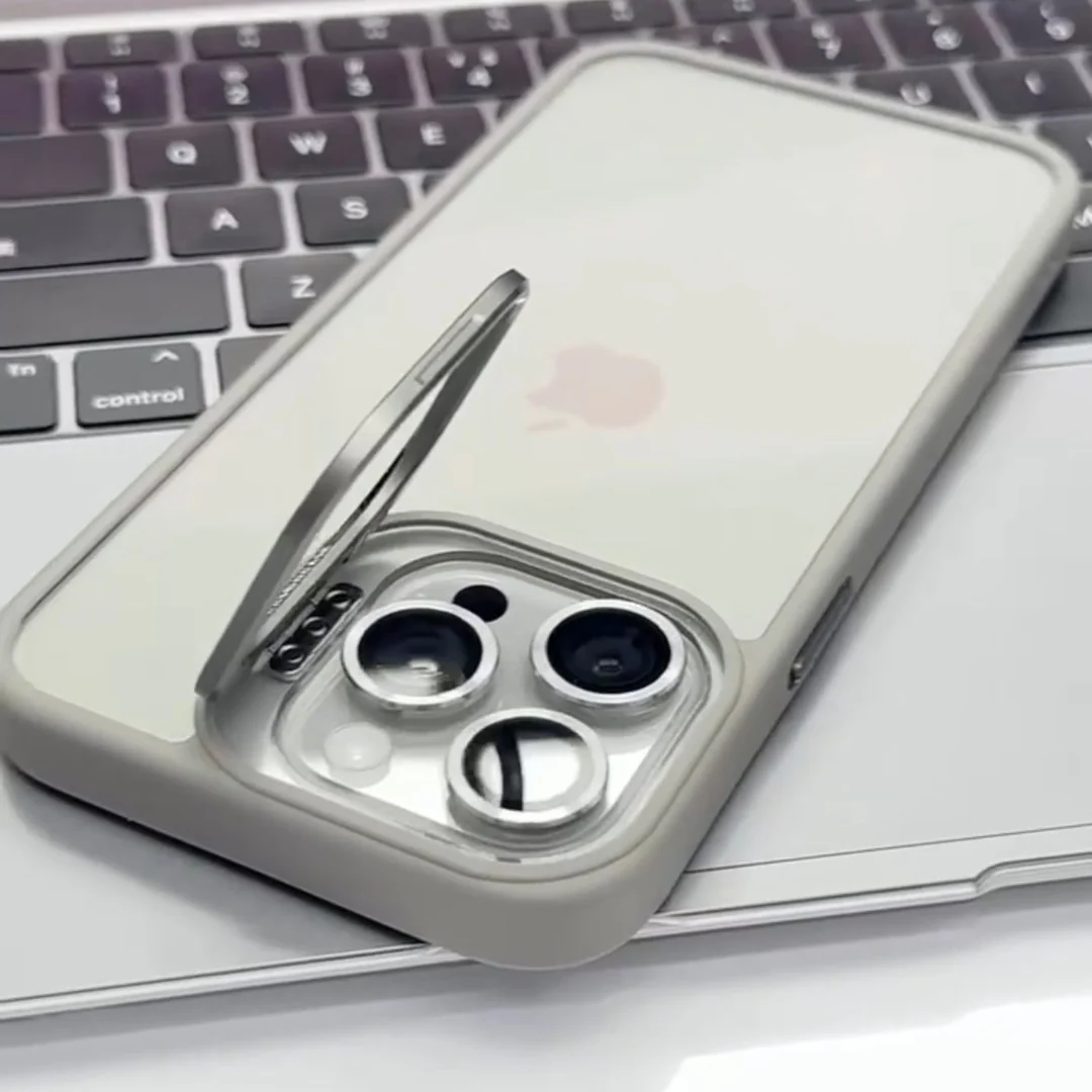 NATURAL TITANIUM METAL AIR SKIN WITH CAMERA RING & CAMERA STAND - Image 2