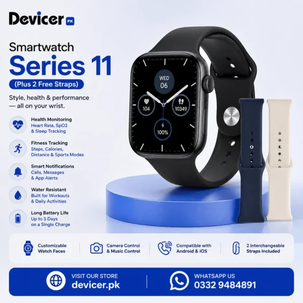 Apple Watch Series 11 (Plus 2 Free Straps) - With Apple Logo