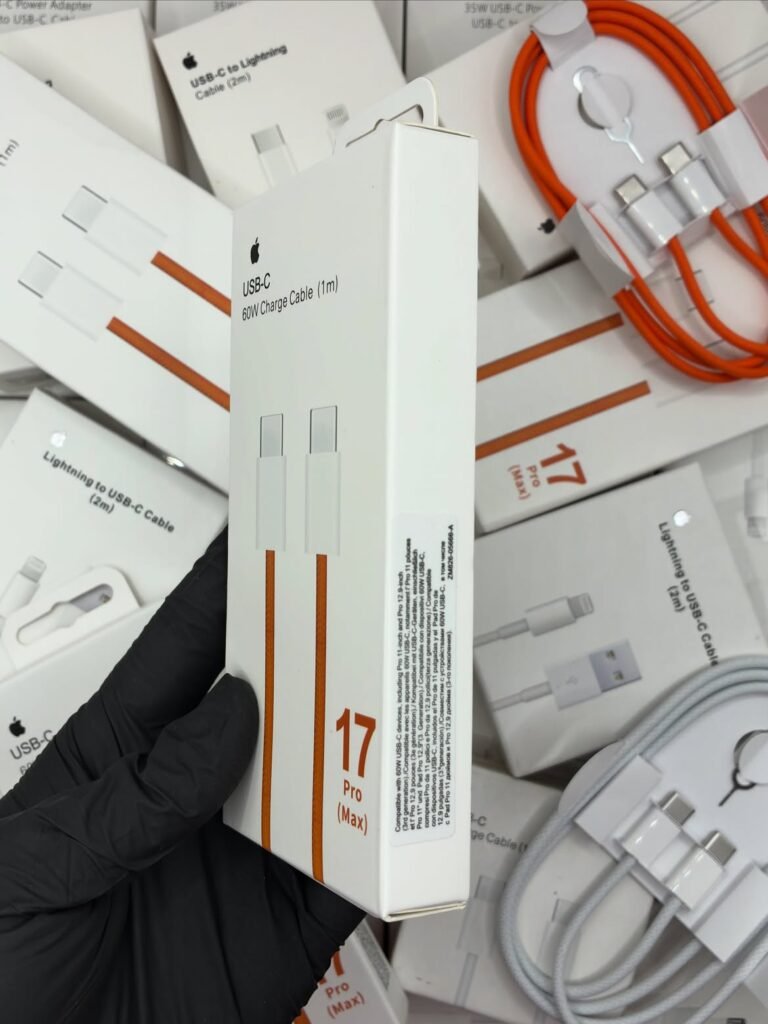 Type C to C Cable 60W Original - 1M Braided (Orange) - 1 Year Warranty