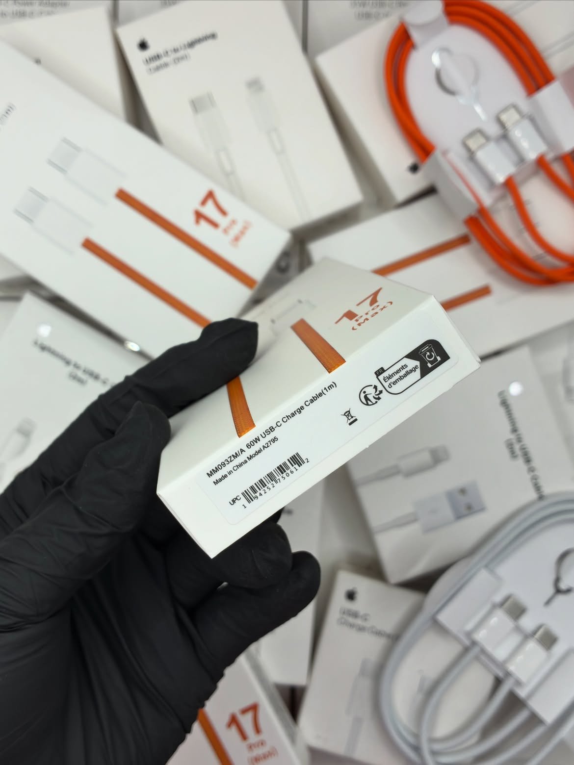 Type C to C Cable 60W Original - 1M Braided (Orange) - 1 Year Warranty - Image 5