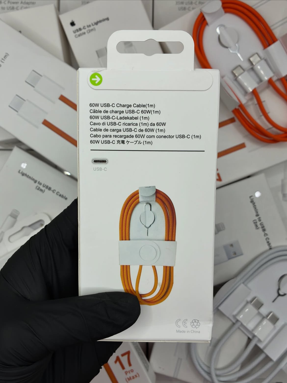 Type C to C Cable 60W Original - 1M Braided (Orange) - 1 Year Warranty - Image 7